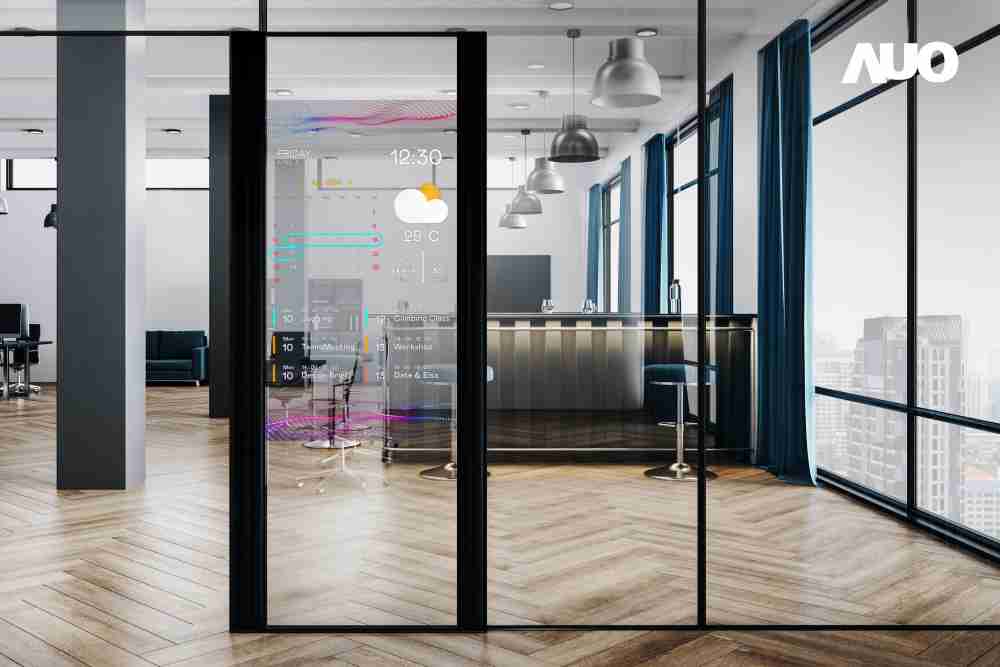 60吋Micro LED透明窗屏显示器，，，，可依需求调整并延伸应用于不同场域，，包括汽车侧窗或家庭玄关、、、智慧橱窗、、、、商业展示等面向，，提供丰富的信息娱乐内容